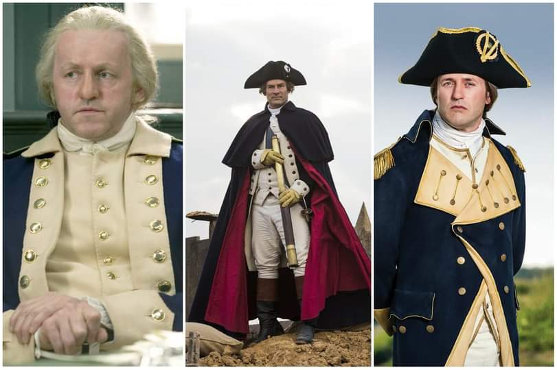 Three different uniform for George Washington (played by David Morse, Ian Kahn, Jason O'Mara) in period dramas designed by Donna Zakowska
