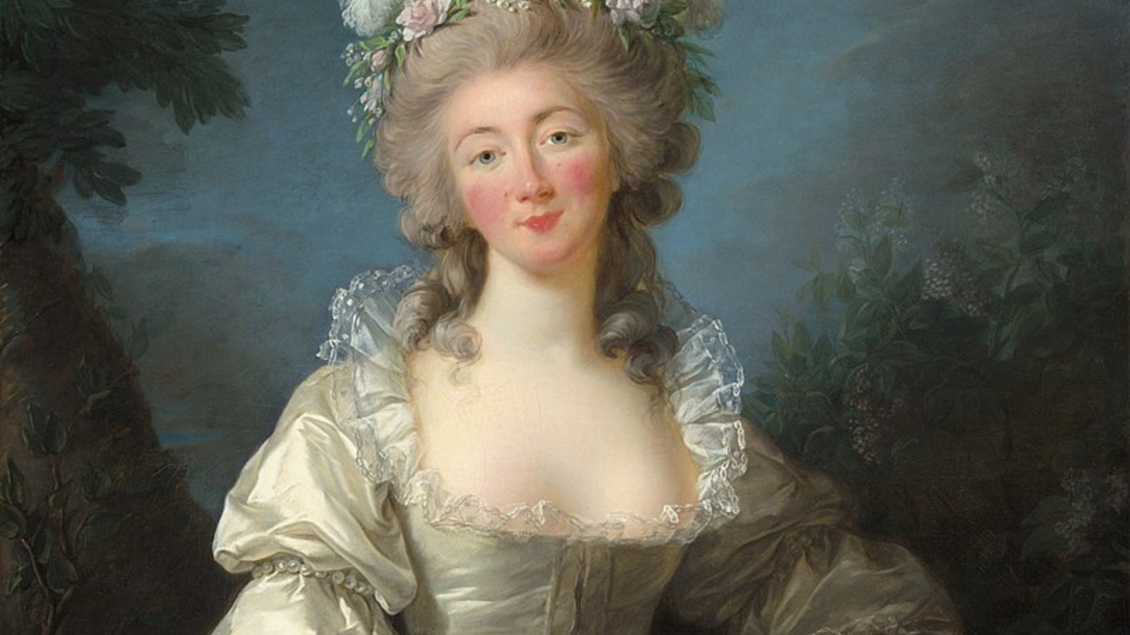 Part of the portrait of Madsme Du Barry by Élisabeth Louise Vigée Le Brun